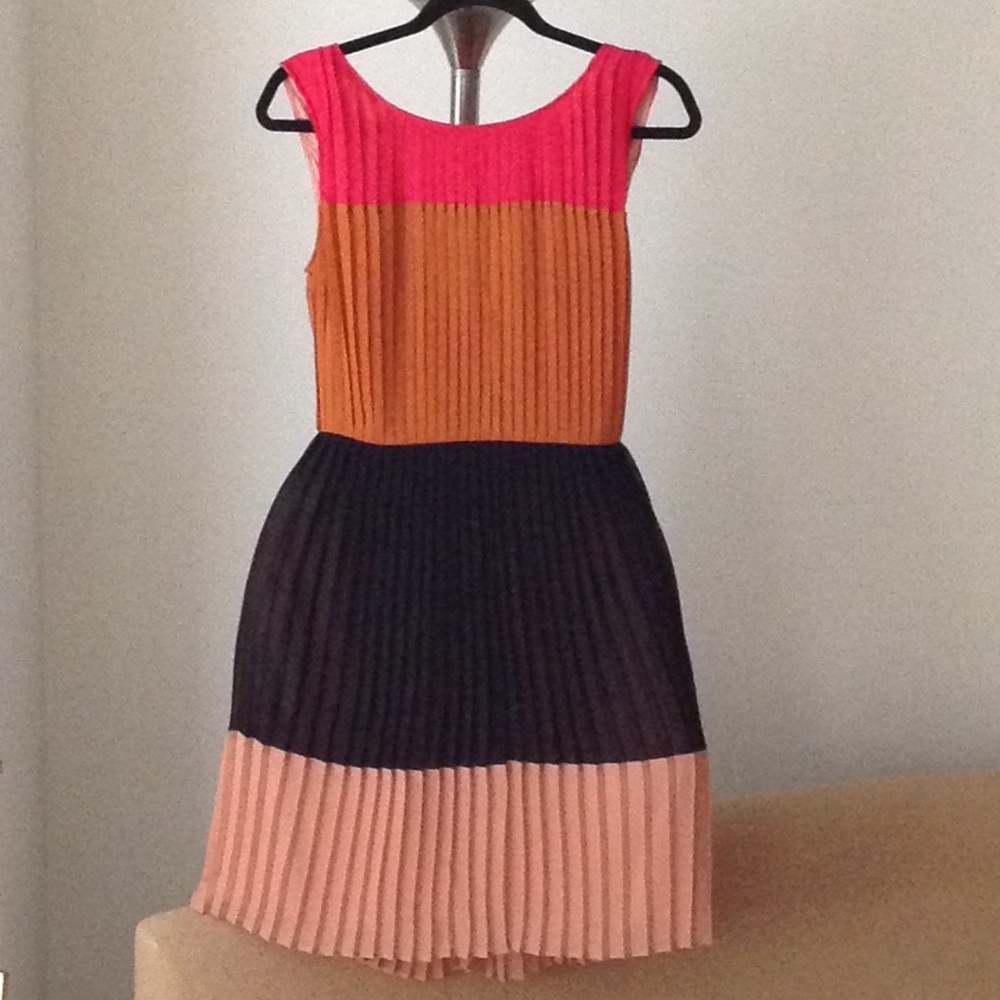 ⭕️ DKNY - Color Block & "Lots of Pleats" Dress